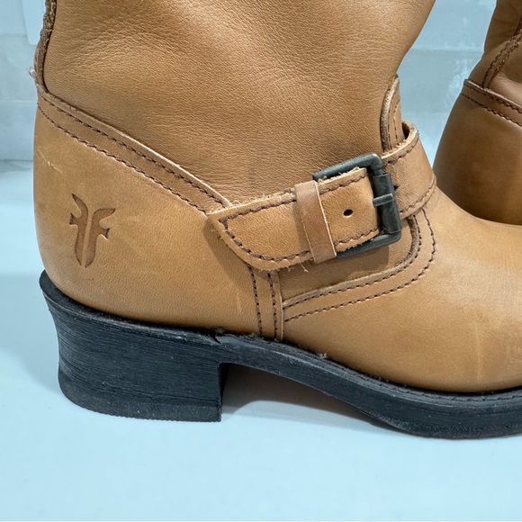 FRYE Veronica Mid-calf Brown Leather Riding Boots Women's Size 6 - Picture 2 of 6